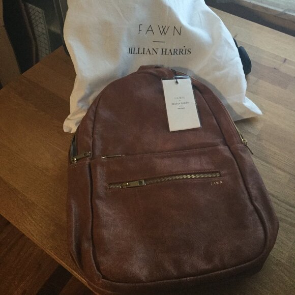 Fawn/Jillian Harris Handbags - NWT Fawn/Jillian Harris brown backpack as well as a Jillian Harris blanket scarf